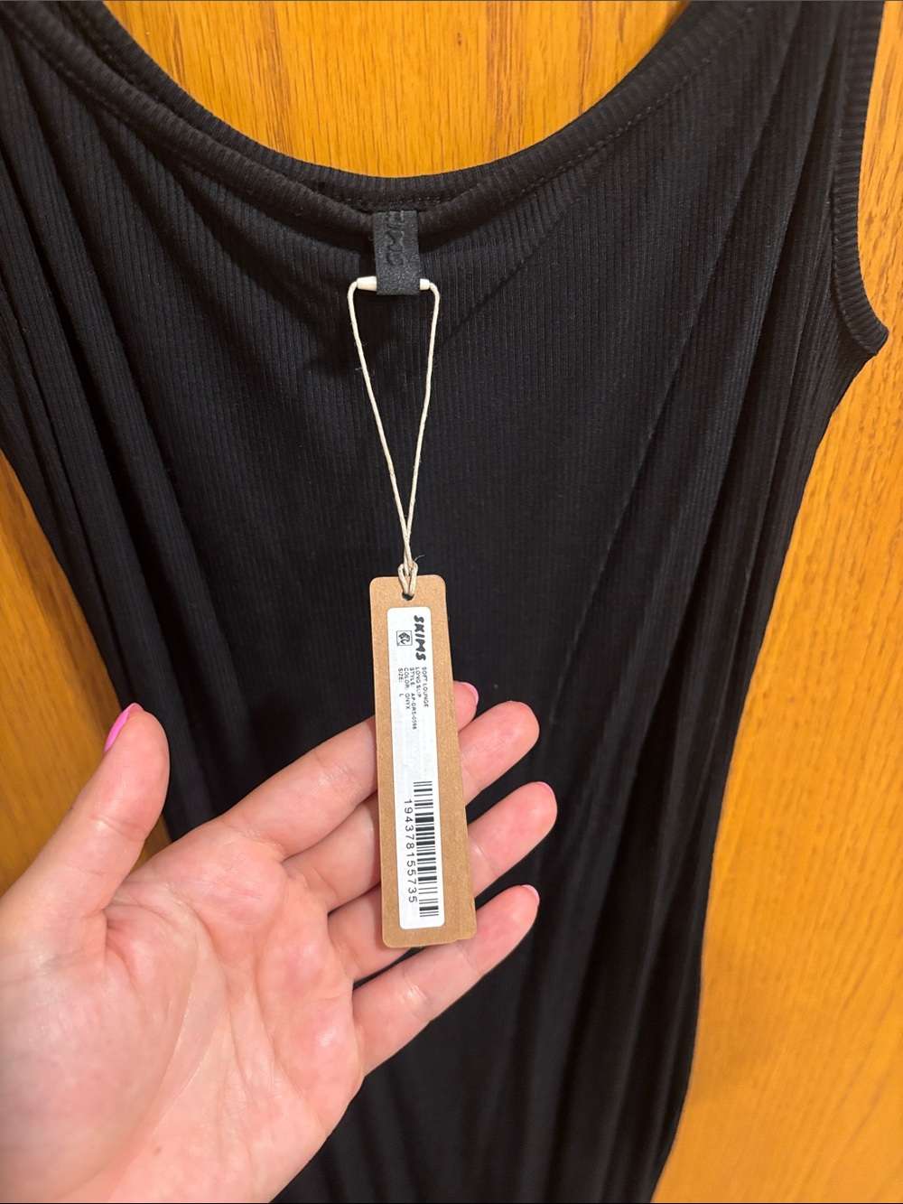 SKIMS Black Slip Maxi Dress with Thin Straps - Picture 3 of 3